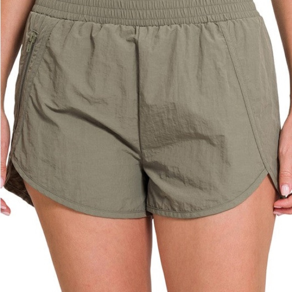 Women's Olive Active Shorts Elastic Waist Size 3x